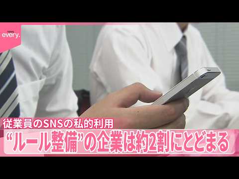 【炎上相次ぐ中】整備が喫緊の課題に  従業員のSNSの私的利用に関するルール整備  企業は約2割にとどまる サムネイル