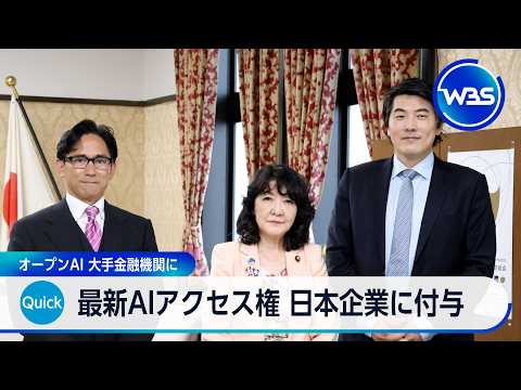 最新AIアクセス権 日本企業に付与　オープンAI 大手金融機関に【WBS】 サムネイル