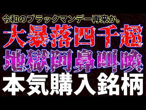 大暴落一時四千円超！地獄の阿鼻叫喚で本気購入銘柄（お金はすっからかん） サムネイル