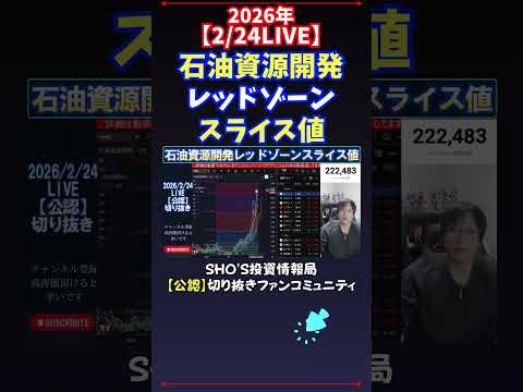 【2/24LIVE】石油資源開発レッドゾーンスライス値 日経平均株価 投資 サムネイル