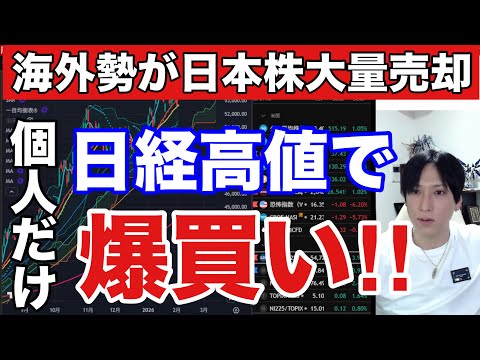 2/5【海外投資家が日本株を大量売却‼日経平均上昇で個人投資家だけ高値で爆買い】需給最悪でハイテク株に投げ売り。ドル円… サムネイル