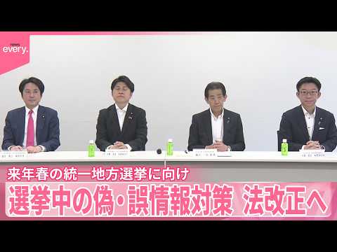 【選挙中の偽・誤情報対策】SNS事業者の責任明確化など  与野党、今国会での法改正行う方針で合意 サムネイル