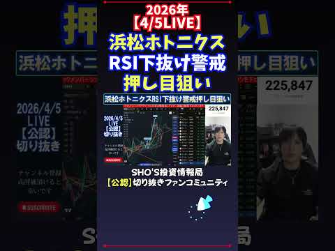 【4/5LIVE】浜松ホトニクスRSI下抜け警戒押し目狙い 日経平均株価 投資